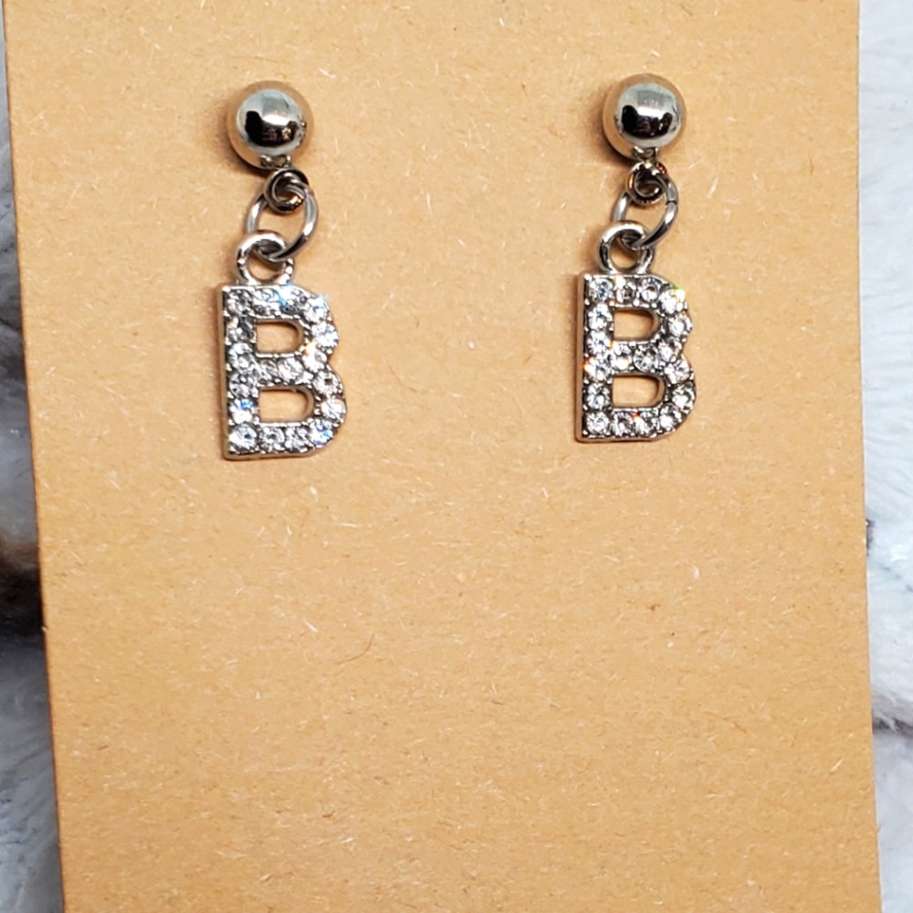 7/$10 B Initial Earrings, New